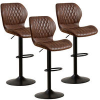 BARHOCKER 3er-Set PU-Kunstleder Braun Höhenverstellbar - Braun, Kunststoff (46.5/111/38cm)