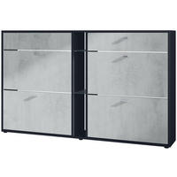 SCHUHSCHRANK Today Fronten in Beton Oxid Optik - Hellgrau, Holzwerkstoff (155.5/95/28cm) - Vladon