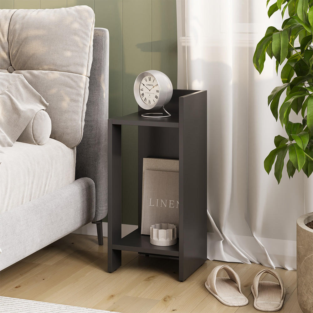 NACHTTISCH Lenar Anthrazit 27 x 60 cm - Anthrazit, Holzwerkstoff (27/60/25cm) - Vicco