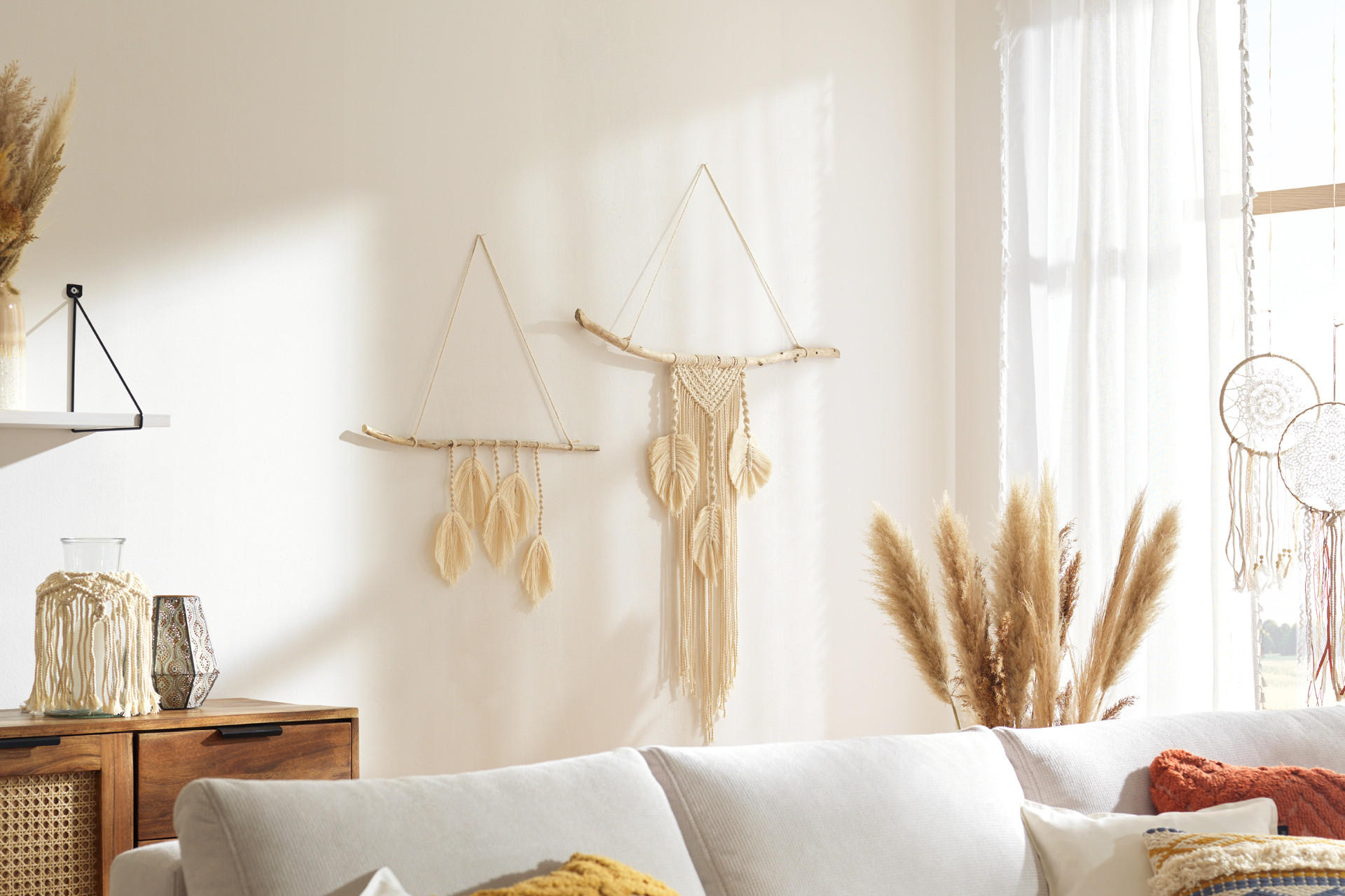 Makramee Anleitung Feder-Wandschmuck