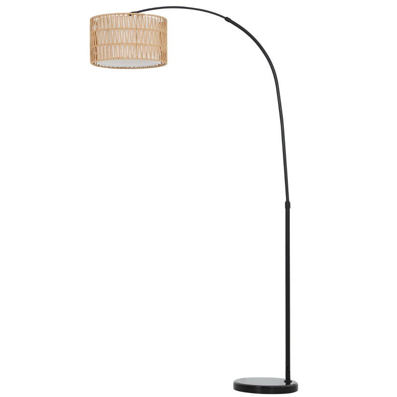 STEHLEUCHTE 93x34x144-175cm Bogenlampe Höhenverstellbar Mit Fußschalter Schwarz - Schwarz, Metall (93/34/175cm) - Raelunyi