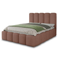 POLSTERBETT Aura - Eichefarben/Schwarz, Holz/Kunststoff (180/200cm) - Sofnet