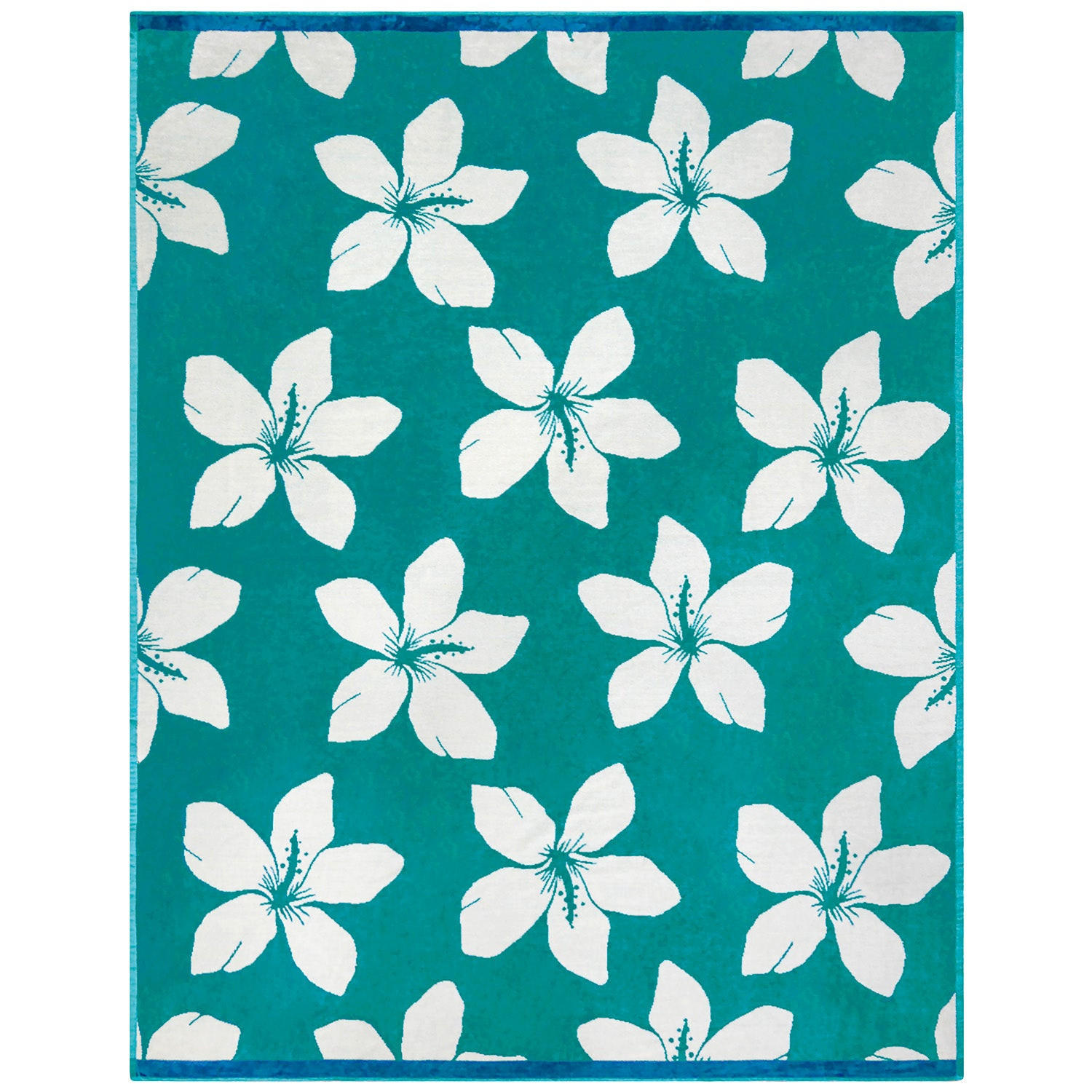 STRANDTUCH aus Veloursfrottee Jacquard Blau 140x180 400g/m² - Bargara - Blau, Textil (140/180cm) - LE COMPTOIR DE LA PLAGE