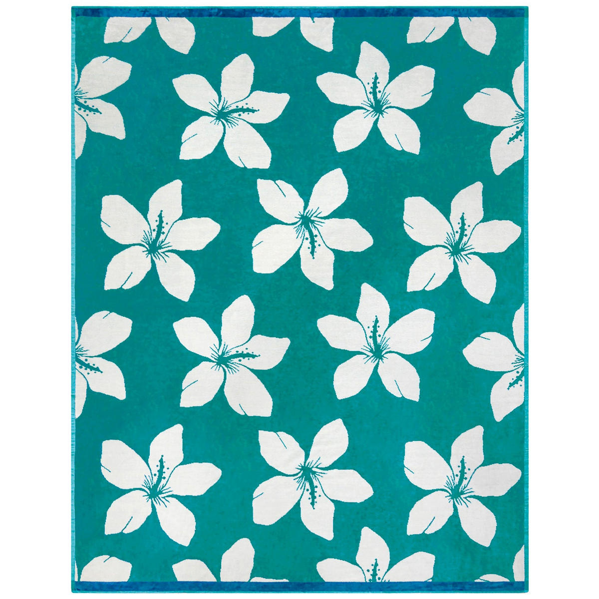 STRANDTUCH aus Veloursfrottee Jacquard Blau 140x180 400g/m² - Bargara - Blau, Textil (140/180cm) - LE COMPTOIR DE LA PLAGE
