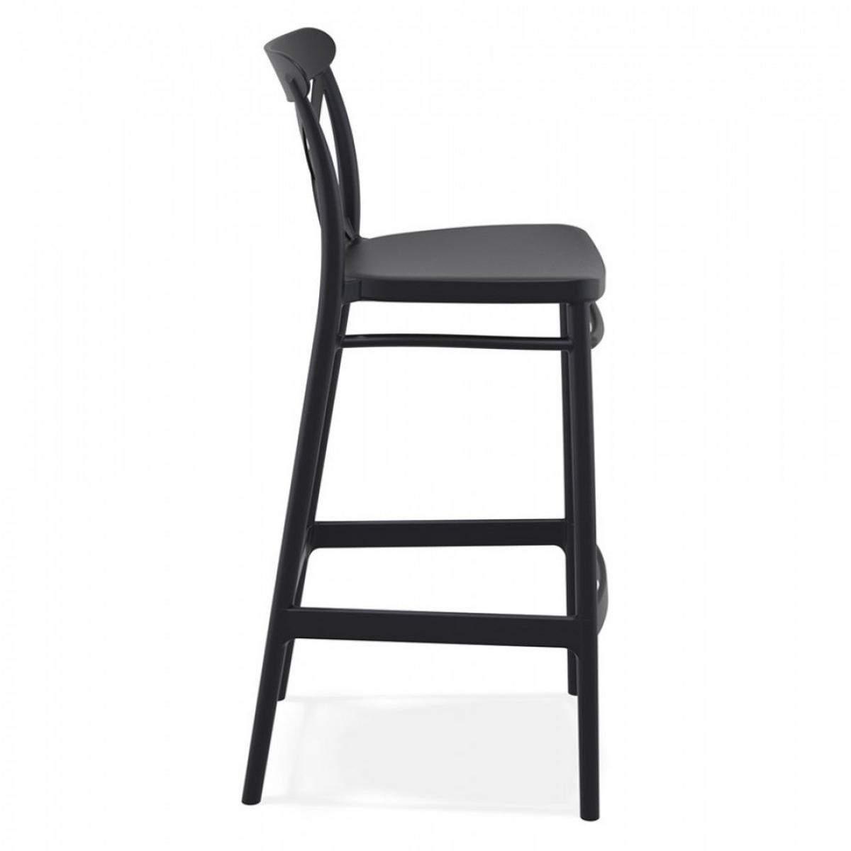 BARHOCKER Schwarz 45x106x52cm - Schwarz, Kunststoff (45/106/52cm) - AlterEgo