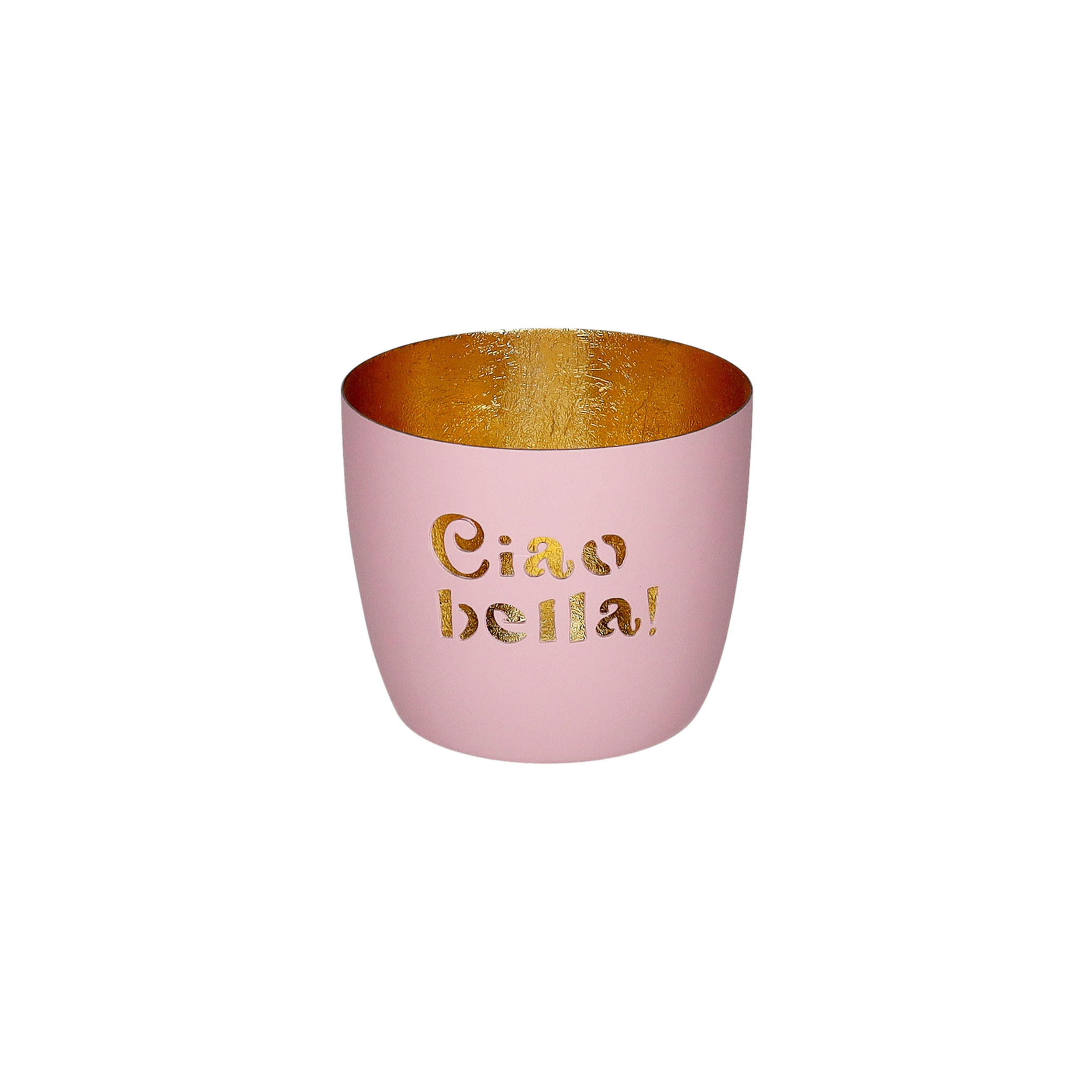 TEELICHTHALTER Madras M, Ciao bella!, Eisen, Rosa / Gold, H 8.5 cm - Rosa, Metall (10cm) - Gift Company