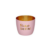TEELICHTHALTER Madras M, Ciao bella!, Eisen, Rosa / Gold, H 8.5 cm - Rosa, Metall (10cm) - Gift Company