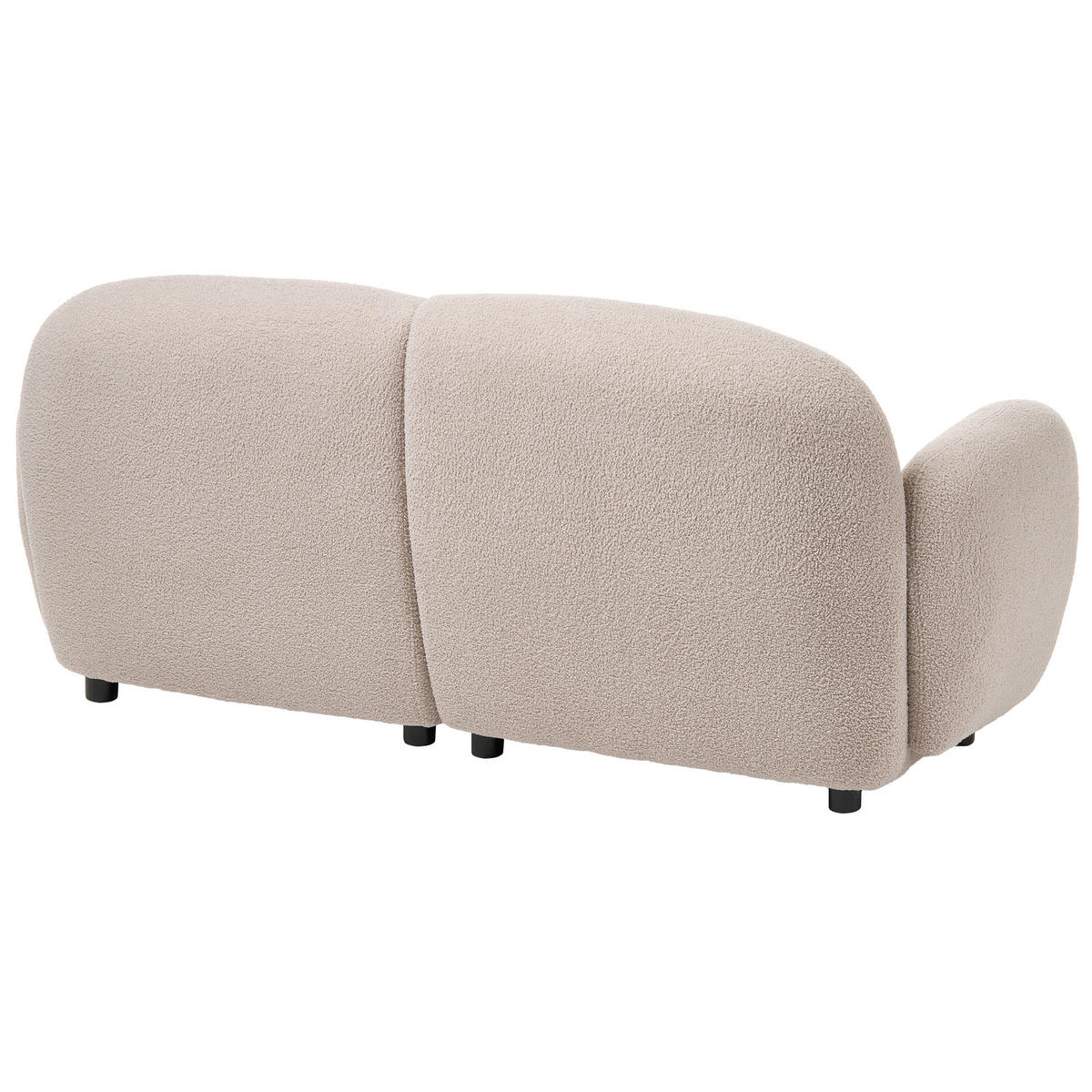 3-SITZER-SOFA Bouclé Beige Jule - Beige/Schwarz, Textil (183/77/82cm) - Beliani