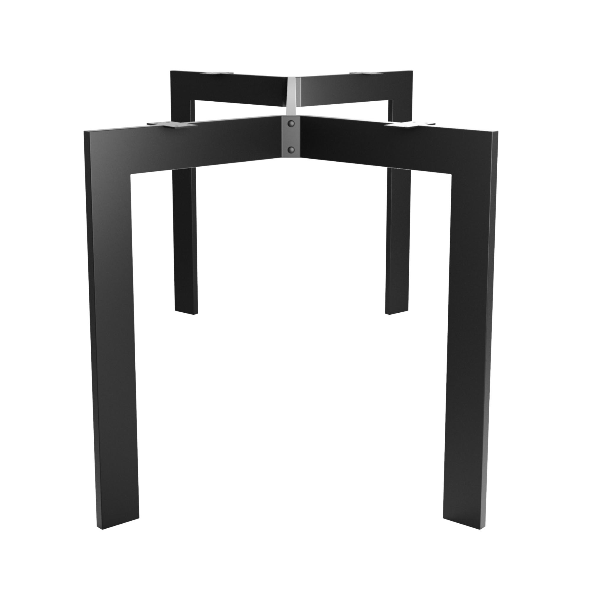 TISCHBEINE Barax Metall Schwarz 190/70/72 cm - Schwarz, Metall (70/72/190cm) - Metalo Pro