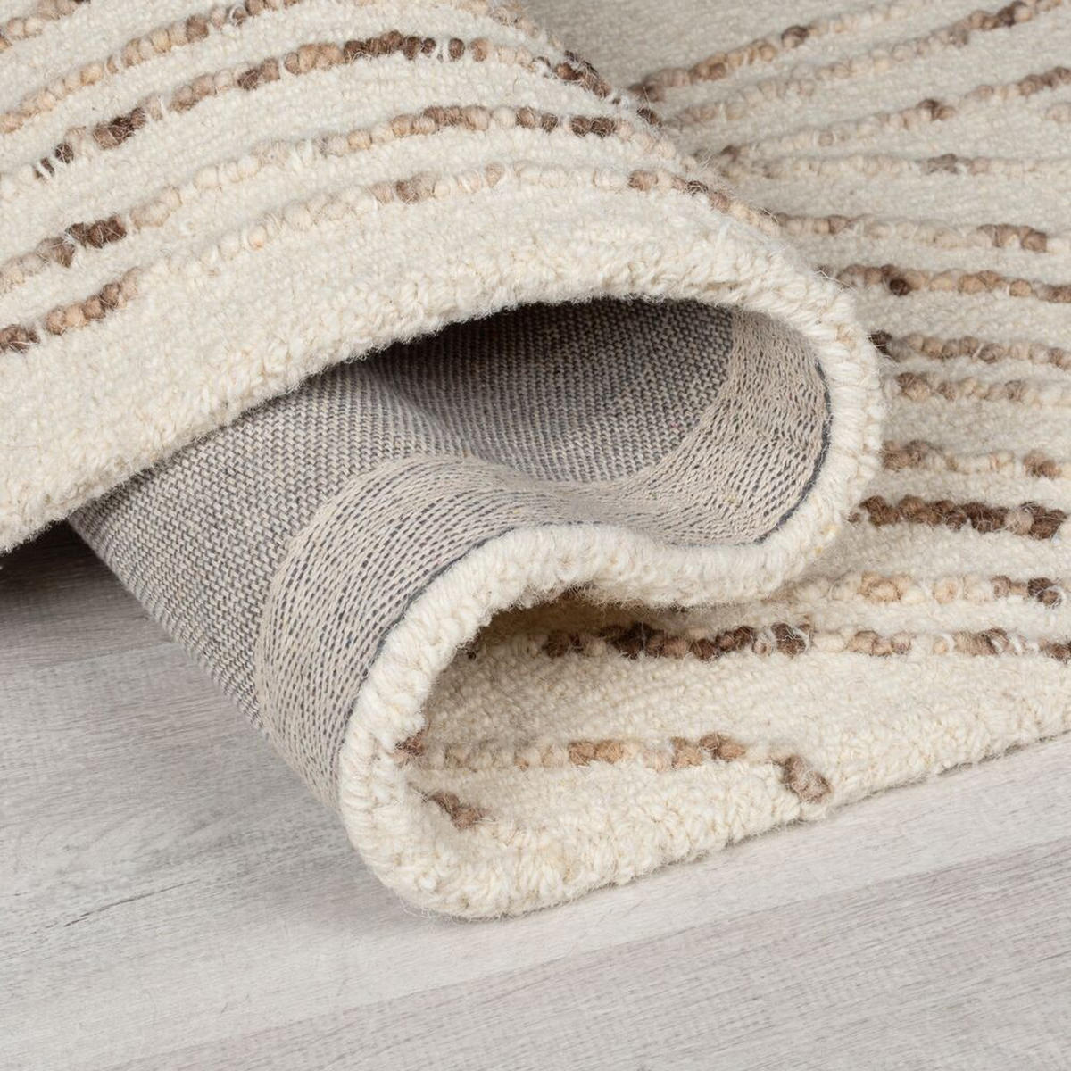 WOLLTEPPICH Abstrakt-Wirbel, handgetuftet, naturfarben HUMBER, Natur-Braun 160x230 cm - Naturfarben, Textil (160/230cm) - KADIMA DESIGN