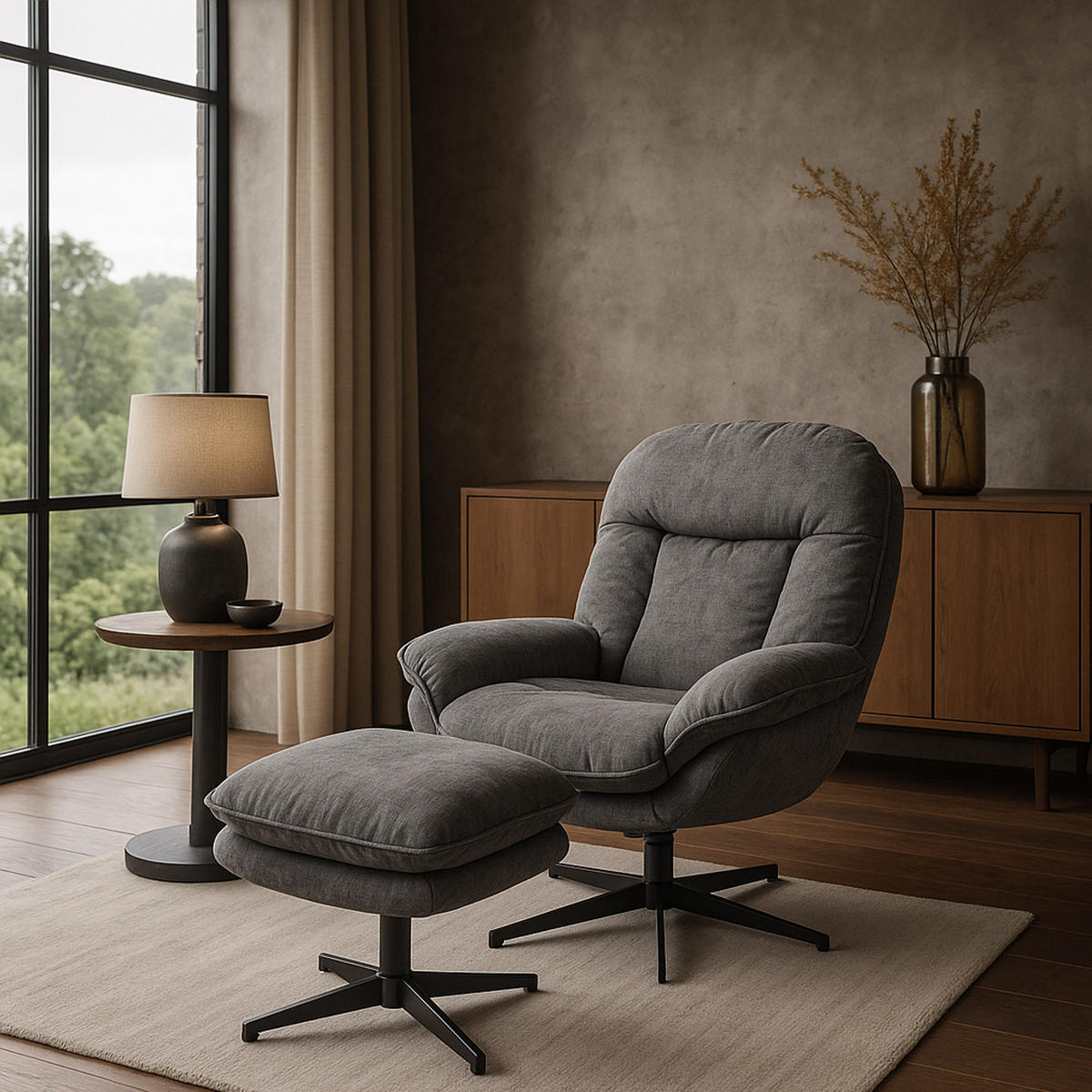 RELAXSESSEL Grau - Grau, Textil (80/96/90cm) - MCW