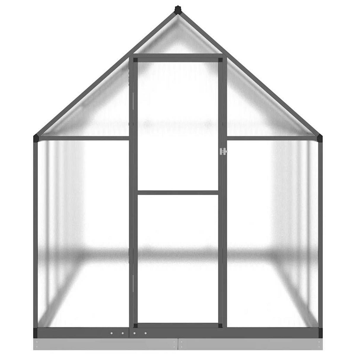 GEWÄCHSHAUS mit Fundamentrahmen Anthrazit 334x169x202 cm Alu - Anthrazit, Metall (169/202/334cm)