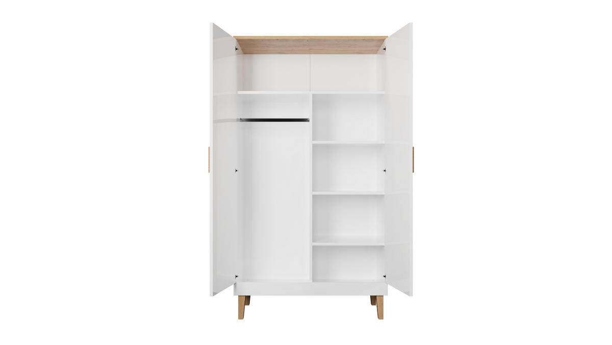 DREHTÜRENSCHRANK Denver - Weiß, Holzwerkstoff (100/184/55cm) - RAUMHIRSCH FURNITURE