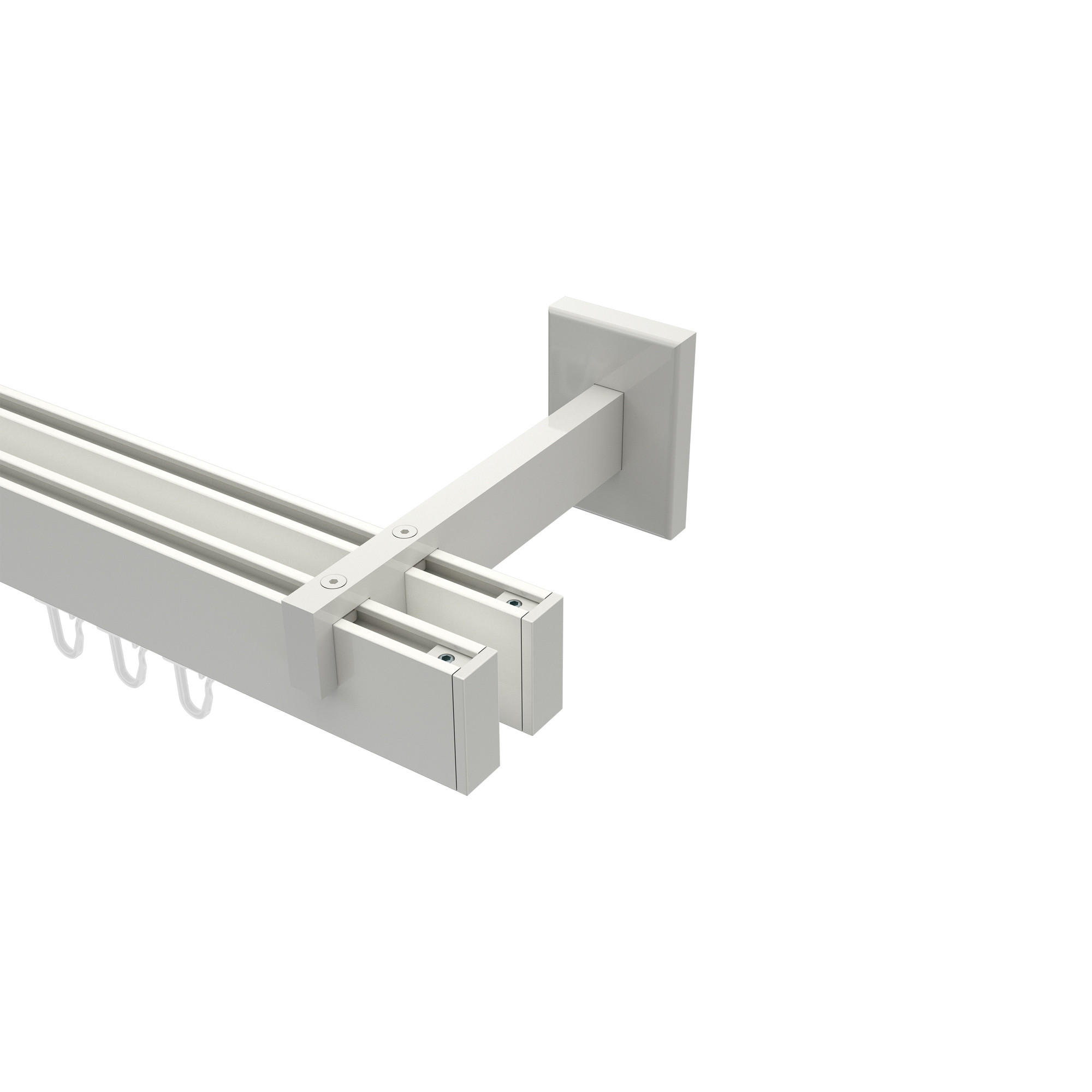 GARDINENSTANGE INNENLAUF Smartline Paxo 540 cm (geteilt in 3 x 180 cm), 2-läufig, 14x35 mm Weiß - Weiß, Metall (540cm) - INTERDECO