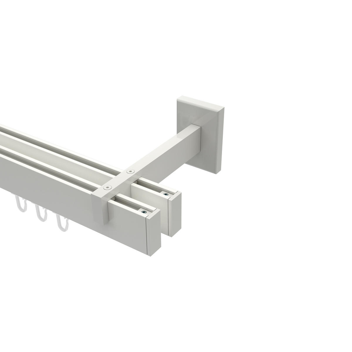 GARDINENSTANGE INNENLAUF Smartline Paxo 520 cm (geteilt in 4 x 130 cm), 2-läufig, 14x35 mm Weiß - Weiß, Metall (520cm) - INTERDECO