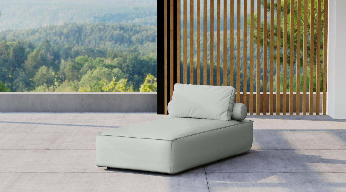 GARTENCHAISELONGUE Liegestuhl Für Den Garten MALIBU Hellgrau - Hellgrau, Holz (90/73/194cm) - Kaiser Möbel