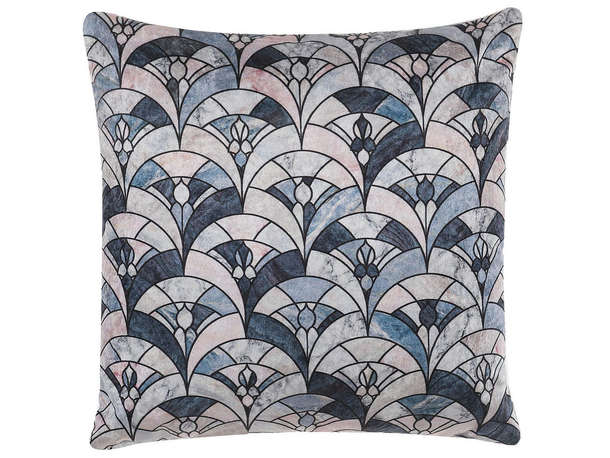 DEKOKISSEN 2er-Set Dunkelblau 45/45 cm Koodal - Dunkelblau, Naturmaterialen/Textil (45/45cm) - Beliani