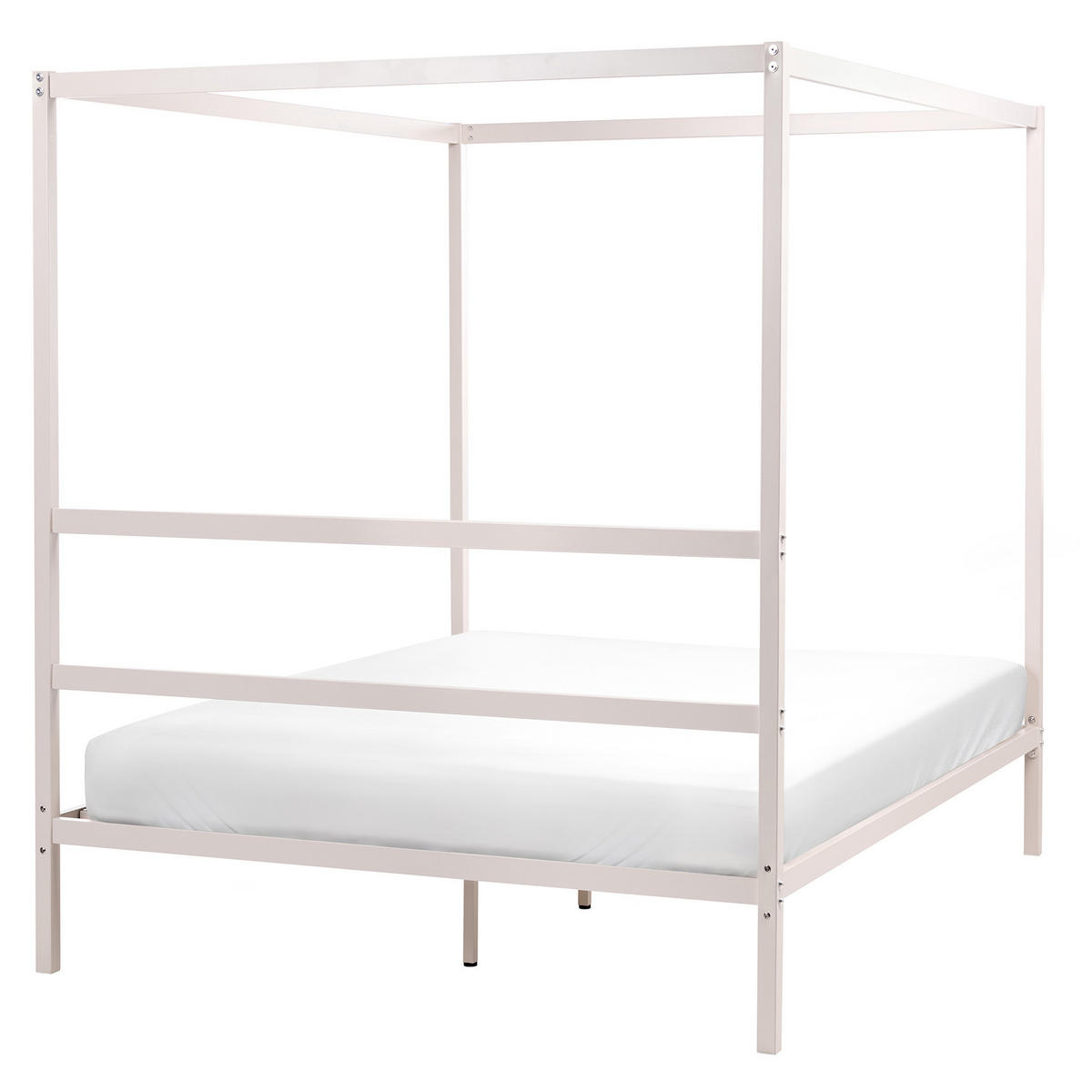 HIMMELBETT Metall 140/200 cm Hellbeige Lestards - Beige, Metall (140/200cm) - Beliani