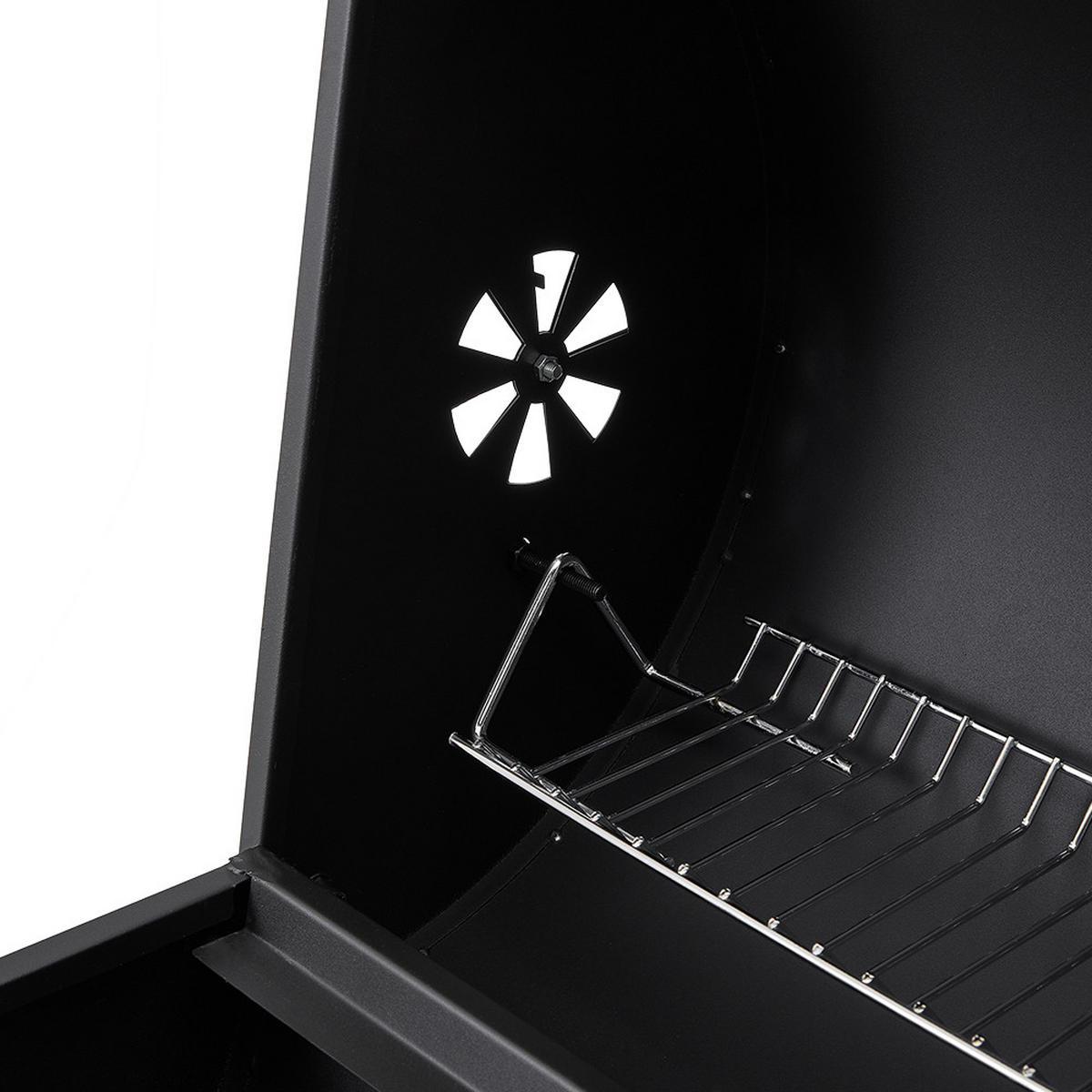 HOLZKOHLEGRILL mit Rollen aus Kohlenstoffstahl in Schwarz für draußen Carbonstahl groß mobil – ideal für Familienfeiern 79 x 68 x 90 cm 10,5 kg - Schwarz, Metall (68/90/79cm) - Livingandhome
