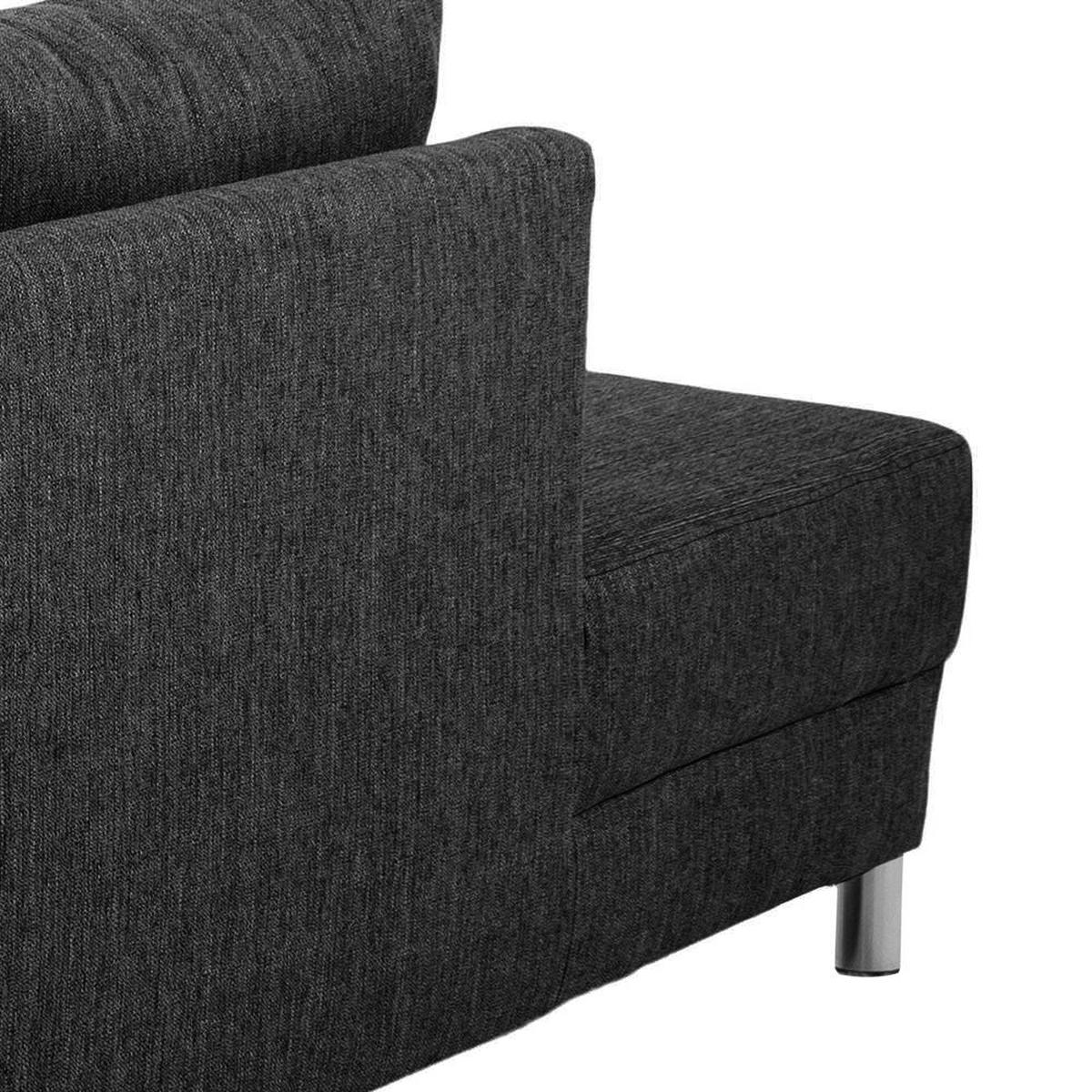 ECKSOFA anthrazitgrau - Grau, Textil (287/221cm) - ebuy24