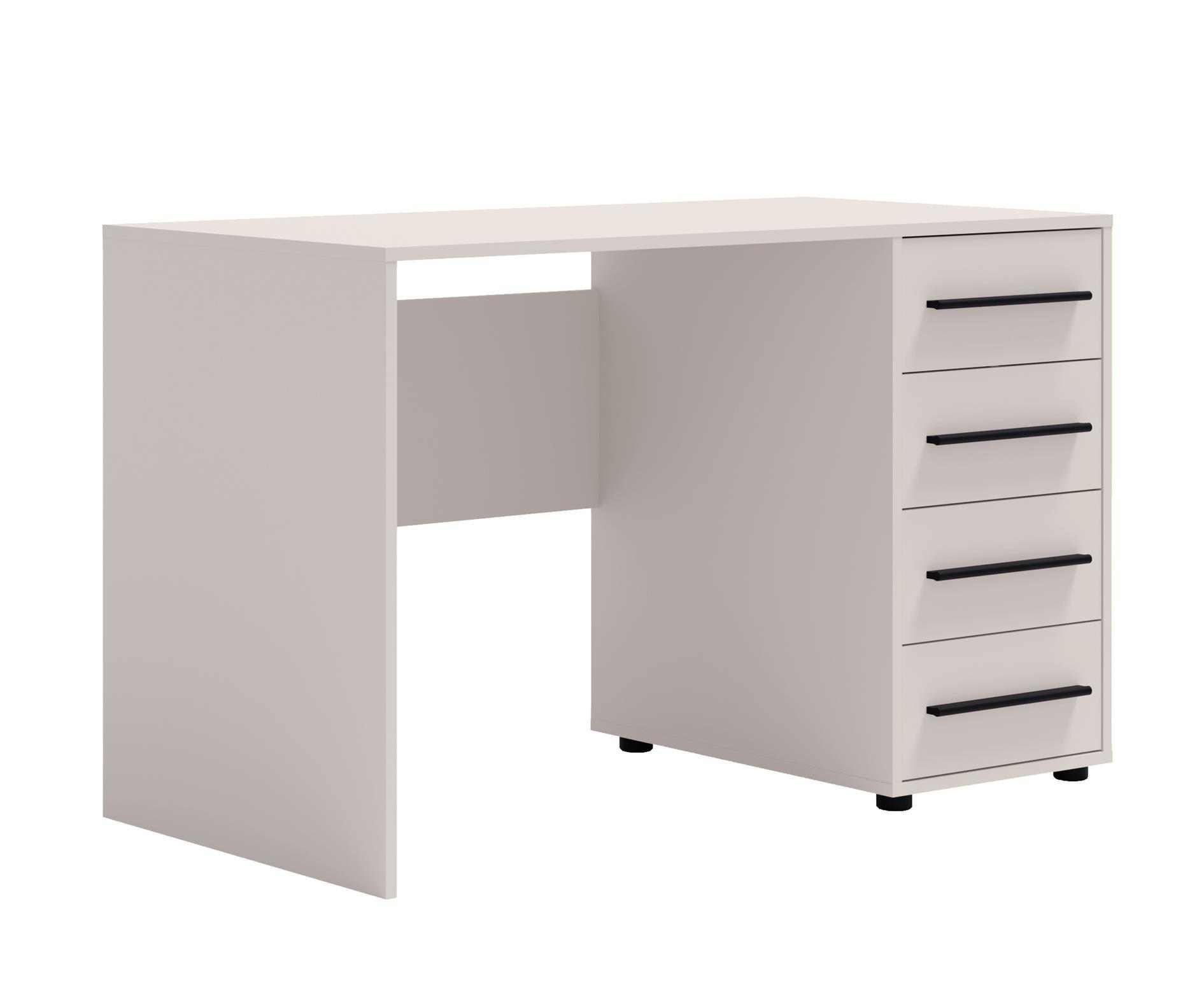 SCHREIBTISCH Maxivo Kaschmir, mit Schubladen - Kaschmir/Schwarz, Holzwerkstoff (60/120/75cm) - Bettso