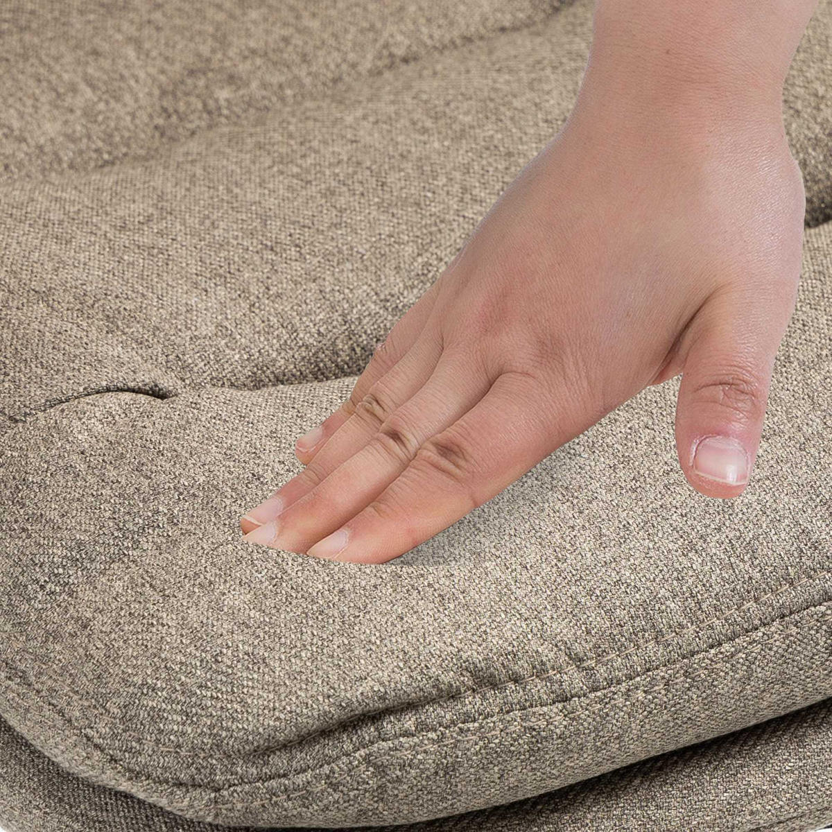 BARHOCKER TURIN Taupe Stoff Weiß - Taupe, Textil/Metall (42/94/56cm) - DELUKE