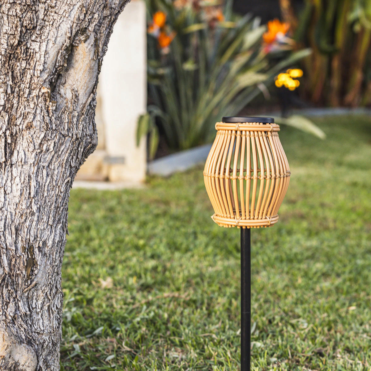 SILVINA H70CM Solar-Bodenleuchten - Braun, Kunststoff (18/18/70cm) - Lumisky
