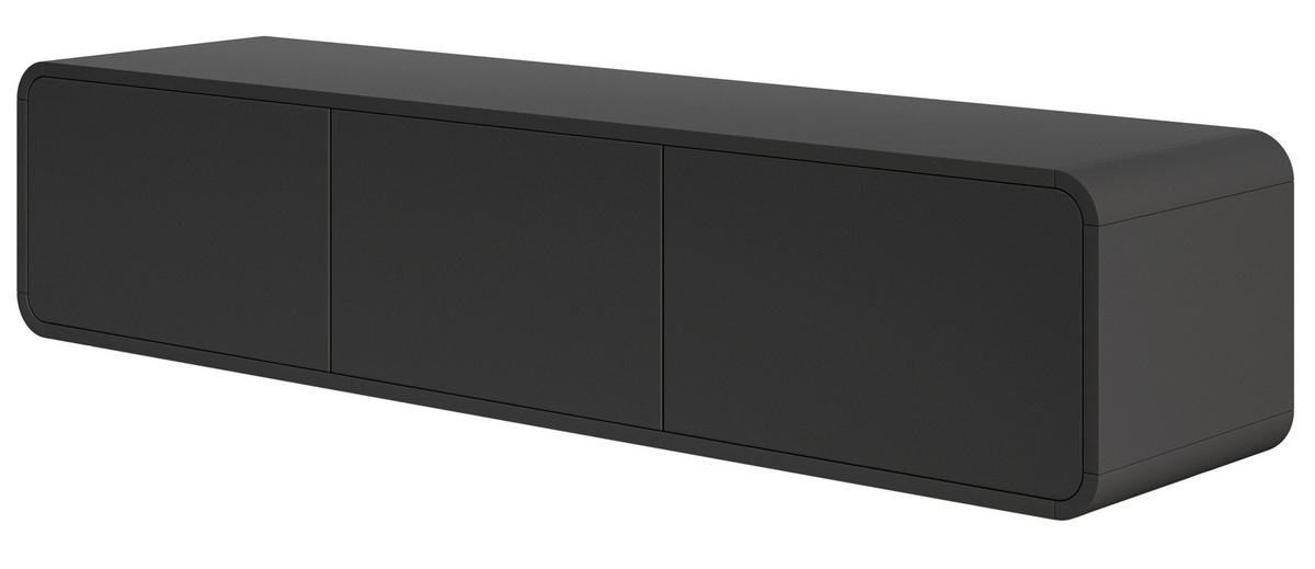 TV-HÄNGEBOARD Oro Schwarz mit 3 Schubladen 154 cm - Schwarz, Holzwerkstoff (154/32.4/40cm) - Selsey