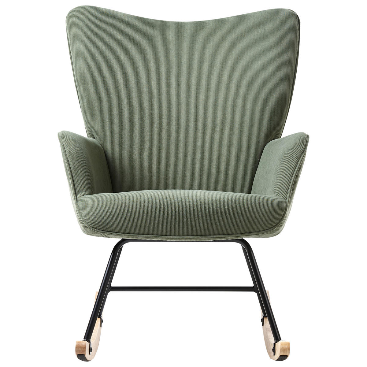 SCHAUKELSESSEL Cord Dunkelgrün Arset - Grün, Textil (71/104/83cm) - Beliani