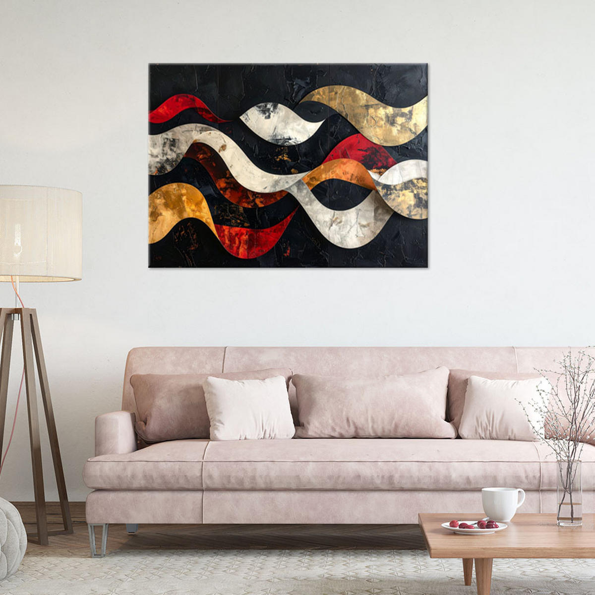 LEINWANDBILD Abstraktion 120x80cm - Schwarz, Textil (120/80cm) - Feeby