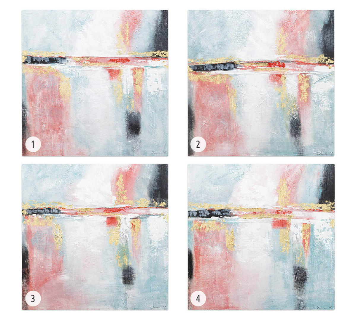 ACRYLBILD HANDGEMALT 80/80 cm - Pink, Holz/Textil (80/80cm) - KUNSTLOFT