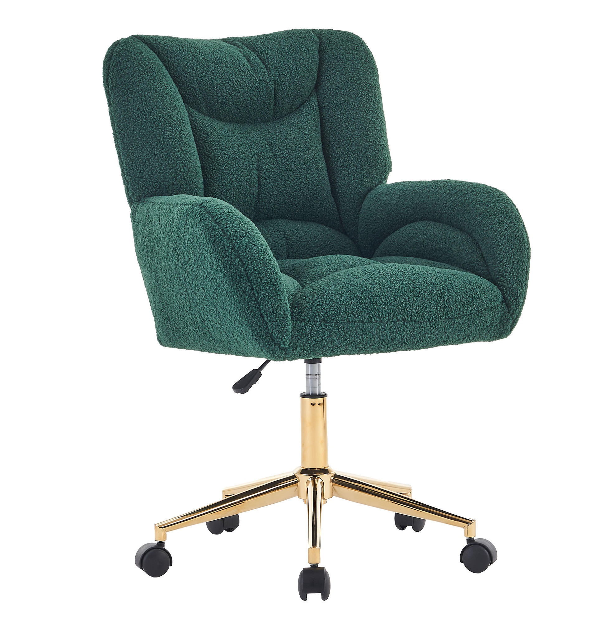 DREHSTUHL Teddy-Stoff mit höhenverstellbarem Sitz 64/62/92.5 cm Grün - Grün, Textil (62/92.5/64cm) - Redom