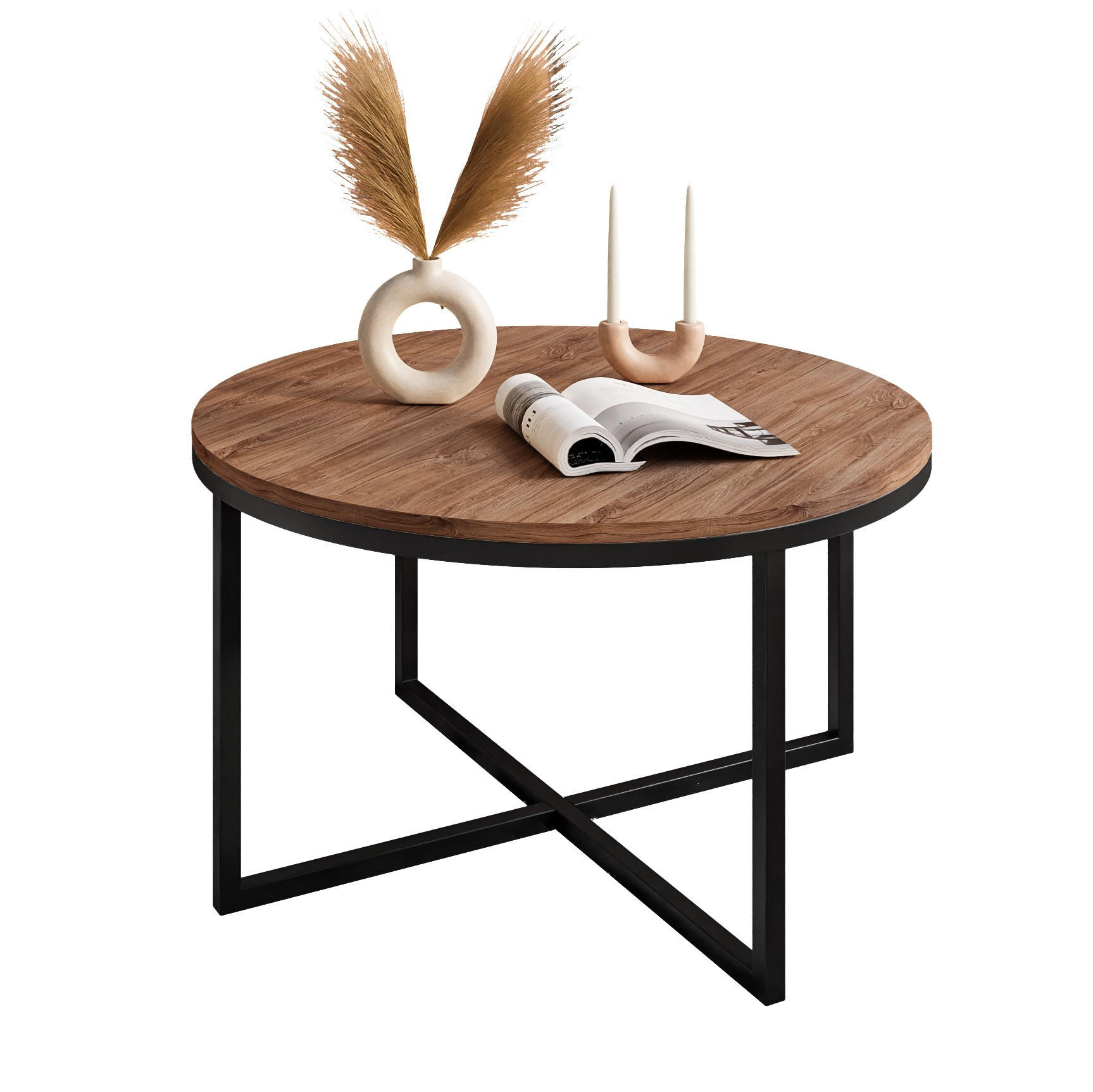 COUCHTISCH CIRI-X Eichenholz Sterling - Eichefarben/Schwarz, Holzwerkstoff (70/70/45.6cm) - Lookway