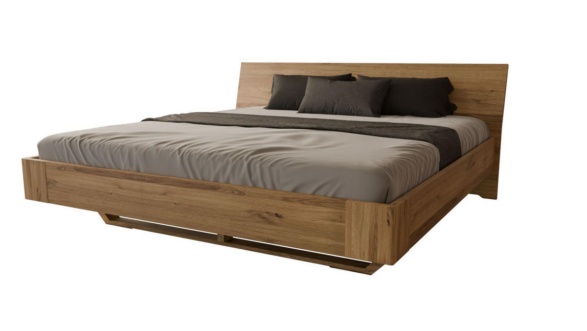 SCHWEBEBETT 140/200 cm aus Wildeiche - Braun, Holz (140/200cm) - MeinMassivholz