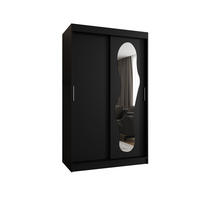 SCHWEBETÜRENSCHRANK 200/120/62 2-türig - Silberfarben/Schwarz, Holz (120/200/62cm) - MÖBEL KRYSPOL