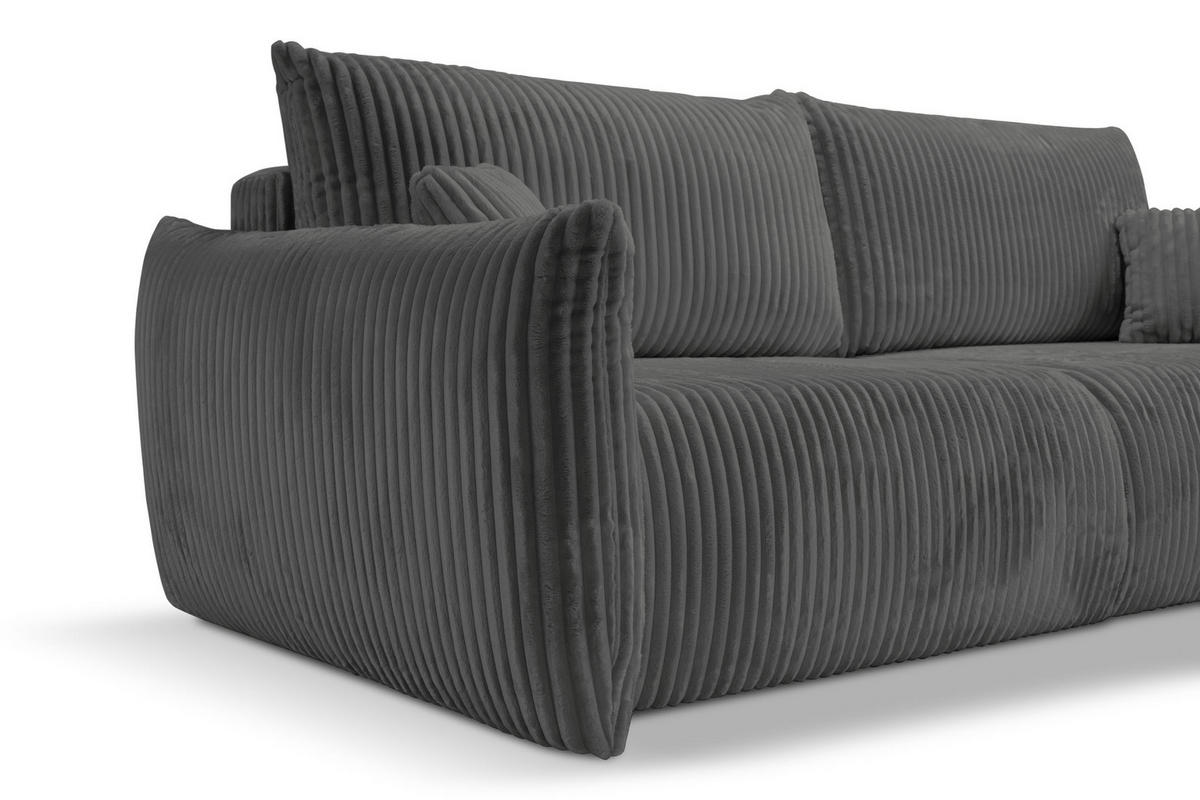 SOFA Hallora - Dunkelasche (Tilia 85) - Dunkelgrau, Holzwerkstoff (240/88/108cm) - Möblo