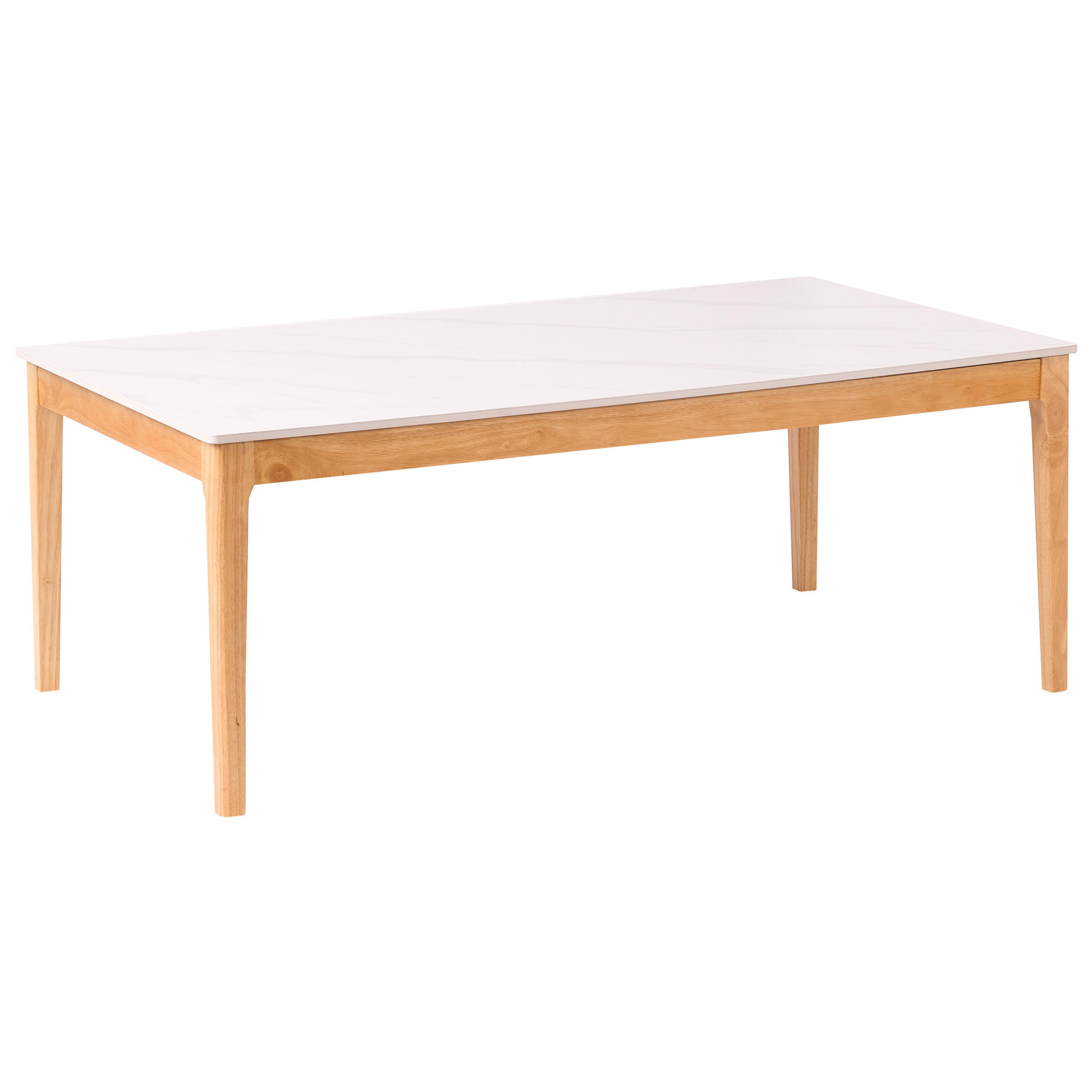 COUCHTISCH Weißer Marmor Bonney - Hellbraun/Braun, Holz (120/70/46cm) - Beliani