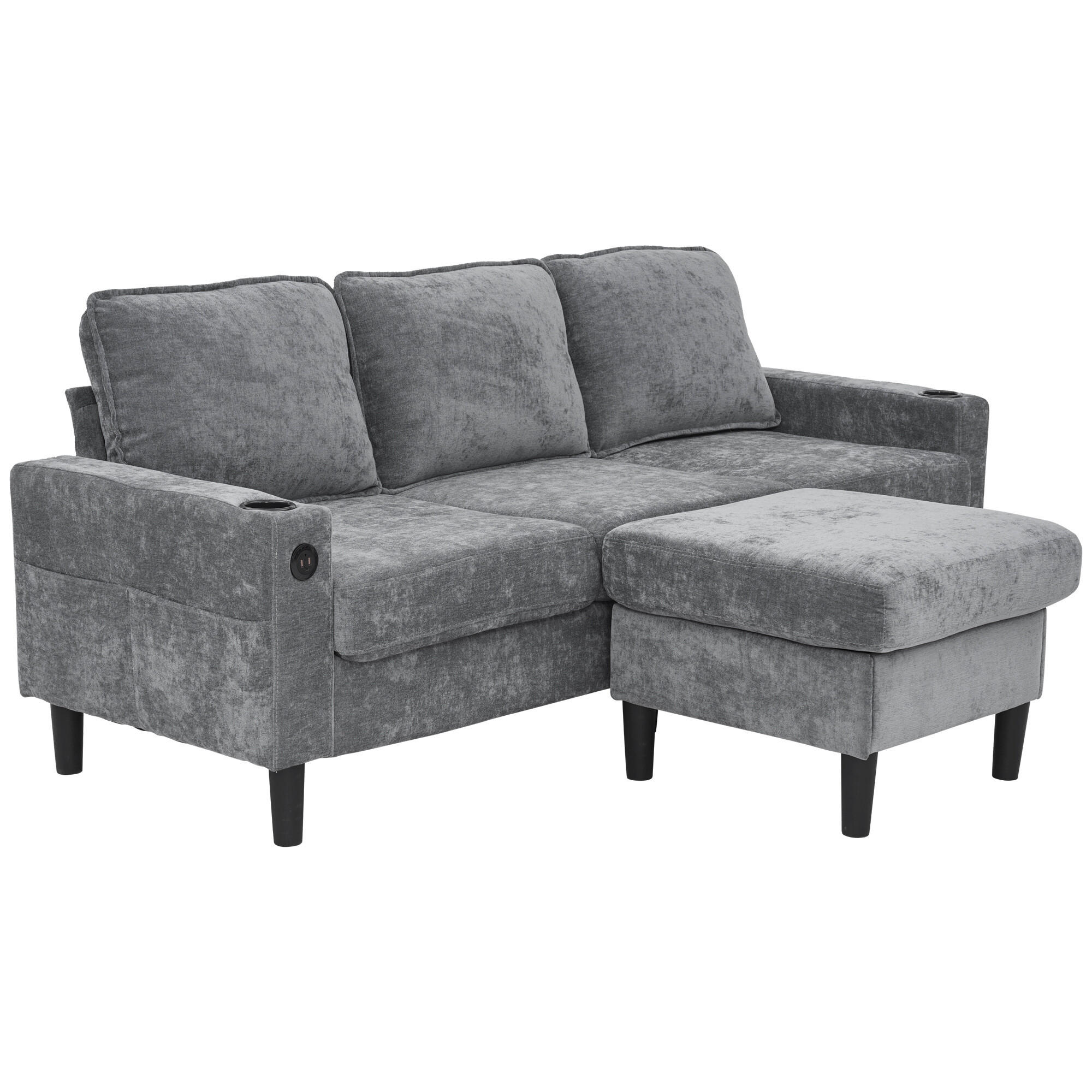 4-SITZER-SOFA Grau 202/137/80 cm - Grau, Textil (137/80/202cm) - Urban Meuble