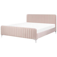 POLSTERBETT 180/200cm Pastellrosa Lunan - Pink, Textil (180/200cm) - Beliani