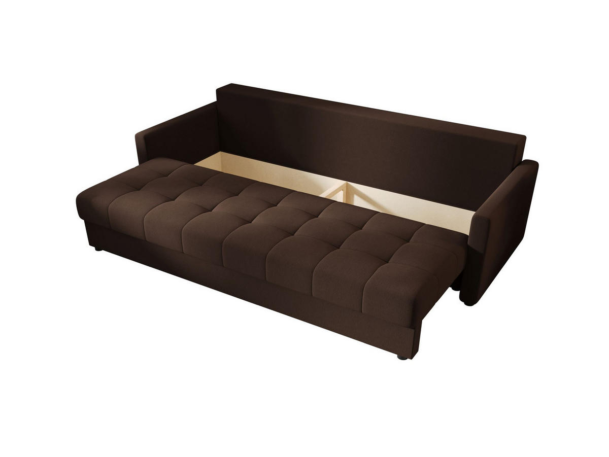 SOFA MOS mit Schlaffunktion COSMIC 800 mit Stauraum - Braun, Textil (84/72/220cm) - Bedante