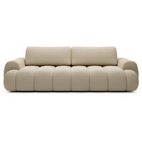 SOFA 260 cm mit Schlaffunktion Puro, Bettkasten, Modern Design, Beige - Beige, Holz (263/81/110cm) - Emporius