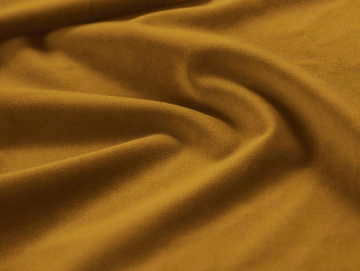 ELEKTRISCHES-ECKSOFA rechts Alyse aus Samt gelb 5 Sitzplätze - Gelb, Textil (188/295cm) - Micadoni