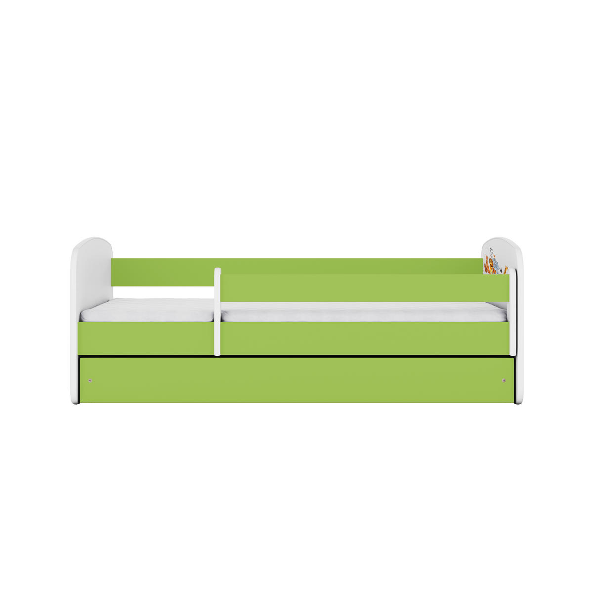 KINDERBETT Tiere mit Schublade 140/70 80/61/144 - Grün, Holzwerkstoff (70/140cm) - RAUMHIRSCH FURNITURE