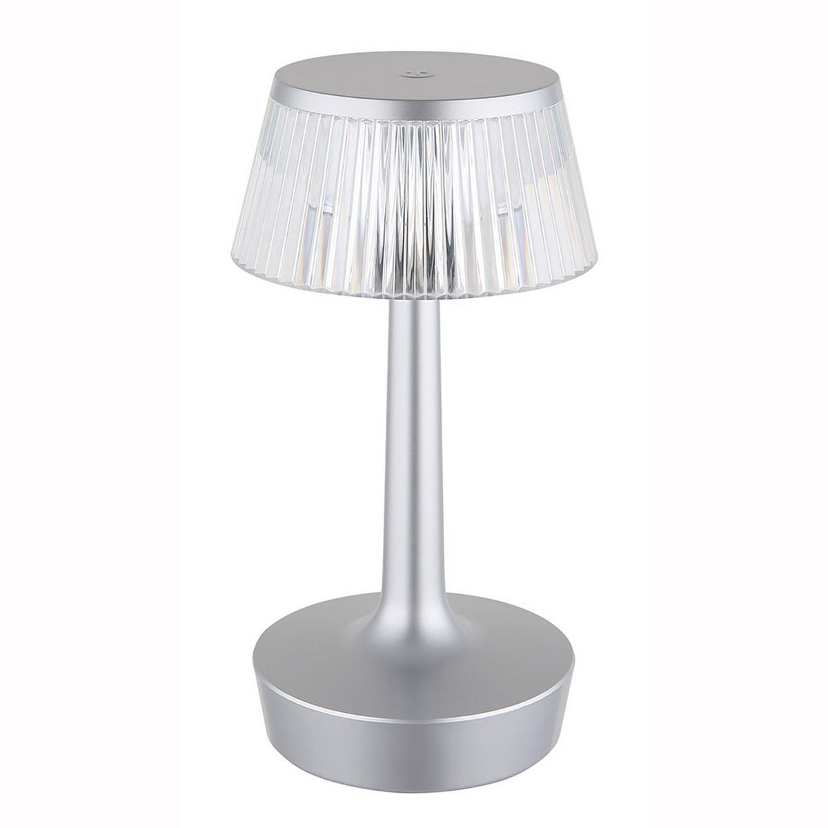 LED TISCHLEUCHTE Kristall Silber - Silberfarben, Kunststoff (12/12/23cm) - Globo Lighting