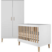 BABYZIMMER 2-teilig Kubi Weiß - Weiß, Holzwerkstoff (66/90/124cm) - Petits-meubles