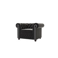 CHESTERFIELD-SESSEL Nyx Schwarz Samt - Schwarz/Braun, Holz/Textil (94/72/86cm) - S-Style Möbel