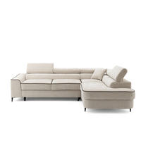 ECKSOFA EVER L Rechts mit Schlaffunktion 193x126 Chenille Beige - Beige/Schwarz, Holz/Textil (204/267cm) - Muffo