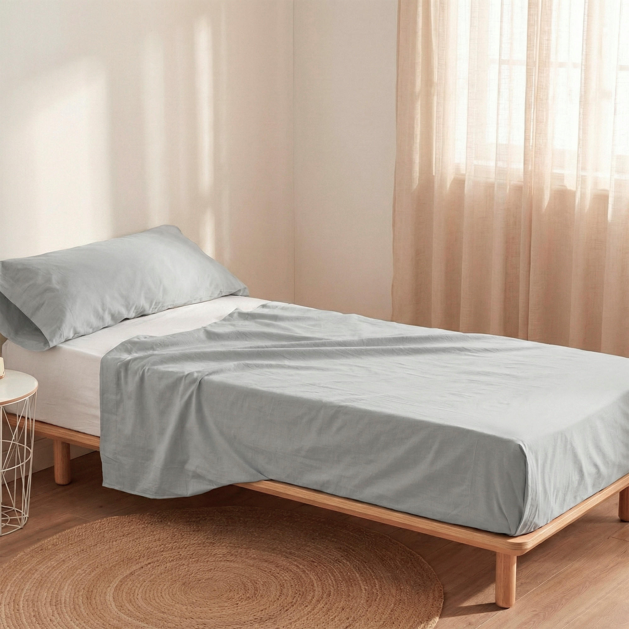 BETTWÄSCHE 2er-Set teiliges basic 180x270 cm grau - Grau, Textil (180/270cm) - Happy Friday