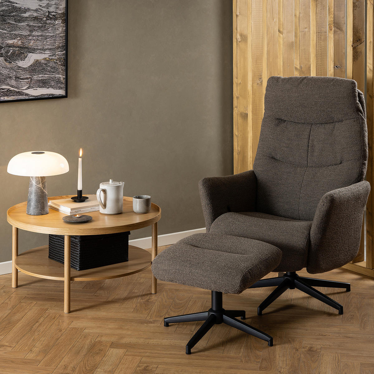FURNIERTER COUCHTISCH - Eiche - Eichefarben, Holzwerkstoff (80/80/42cm) - home24