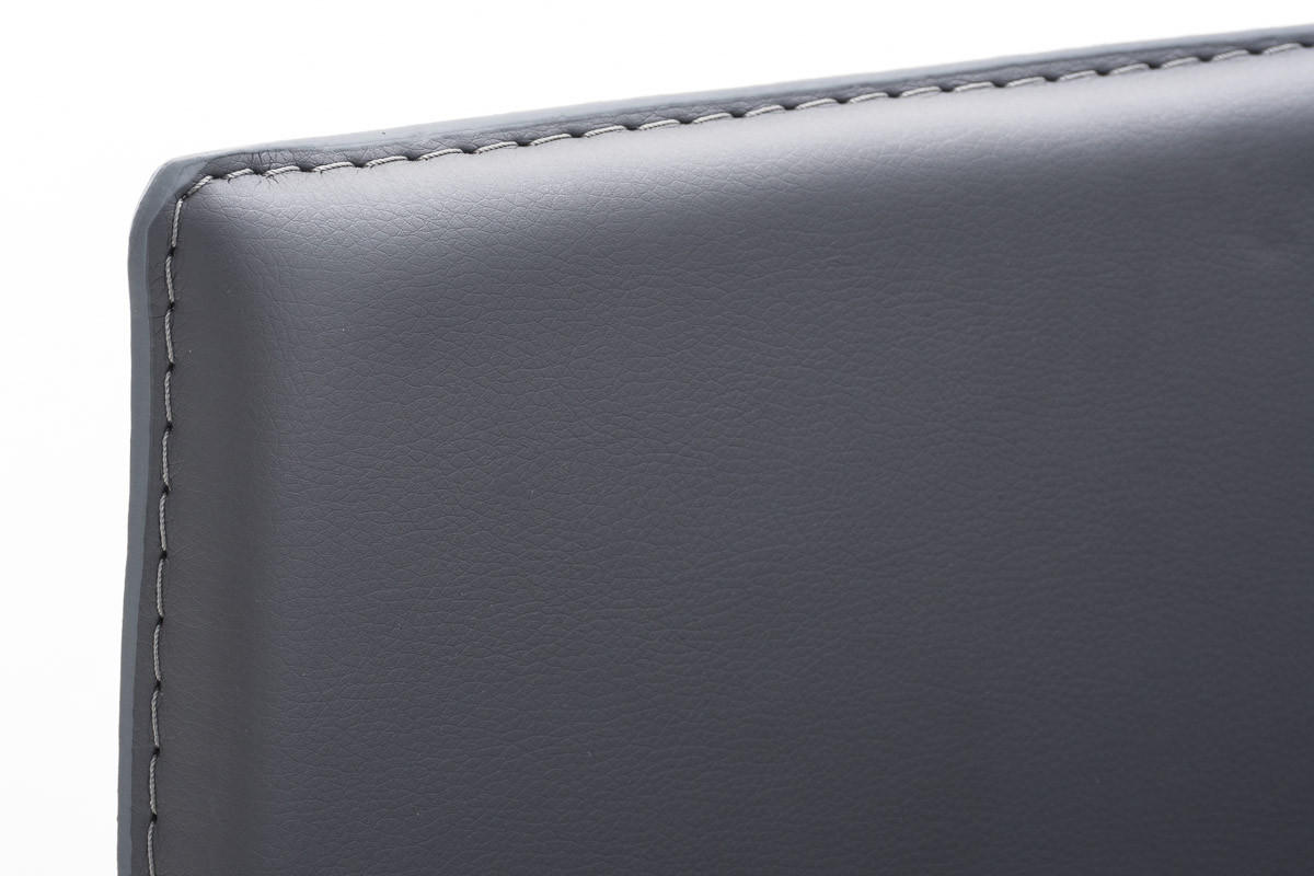 BARHOCKER Lederlook grau - Edelstahlfarben/Grau, Textil/Metall (43/103/51cm) - CLP